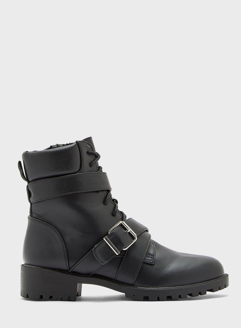 Buckle Detail Military Boot