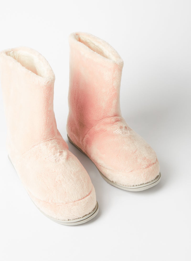 Plush Slip-On Boots Pink