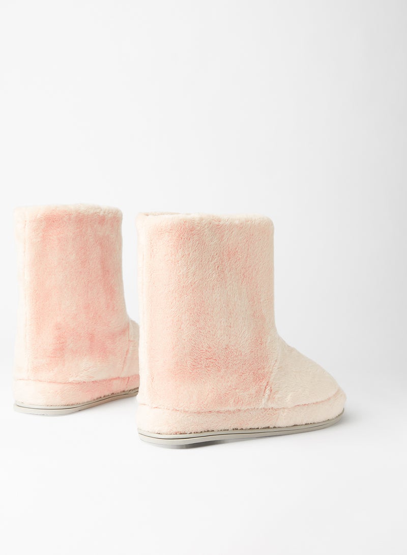 Plush Slip-On Boots Pink