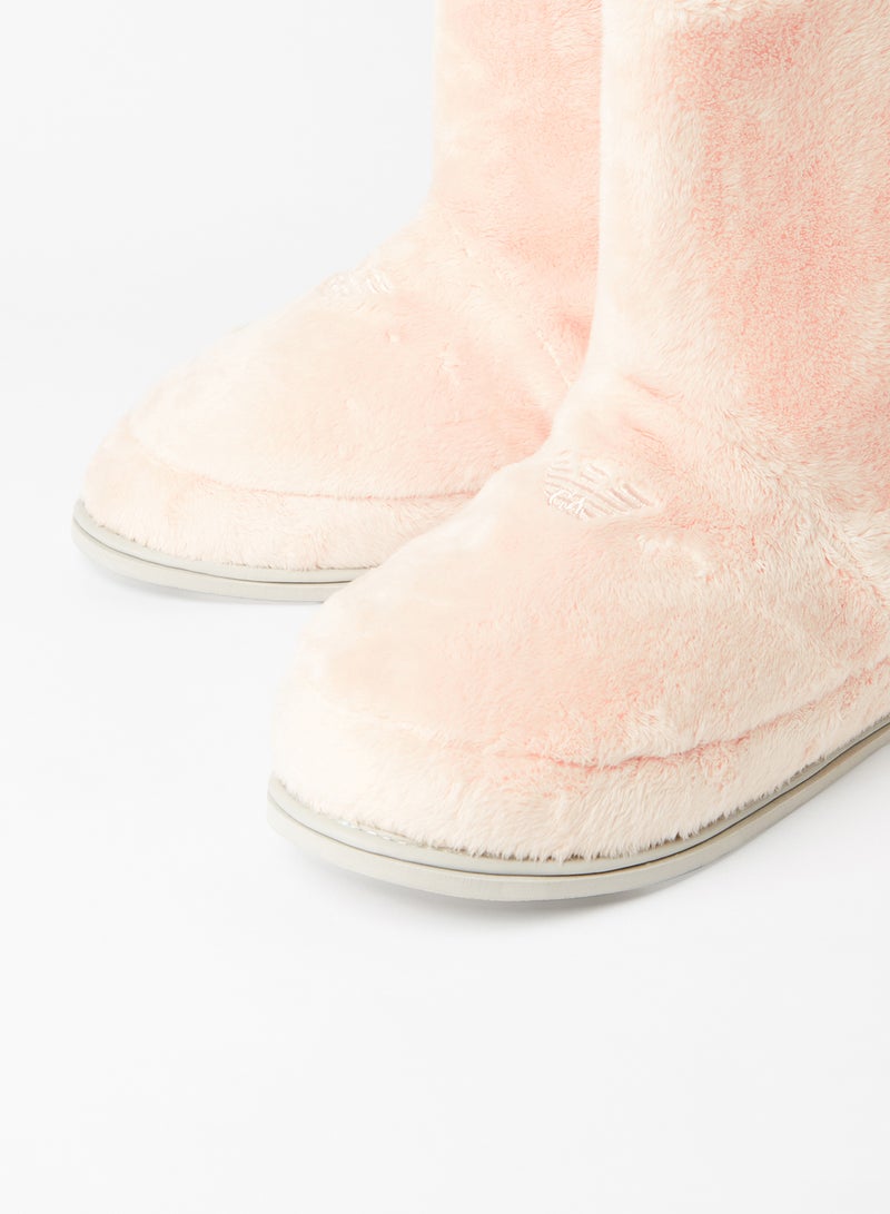 Plush Slip-On Boots Pink