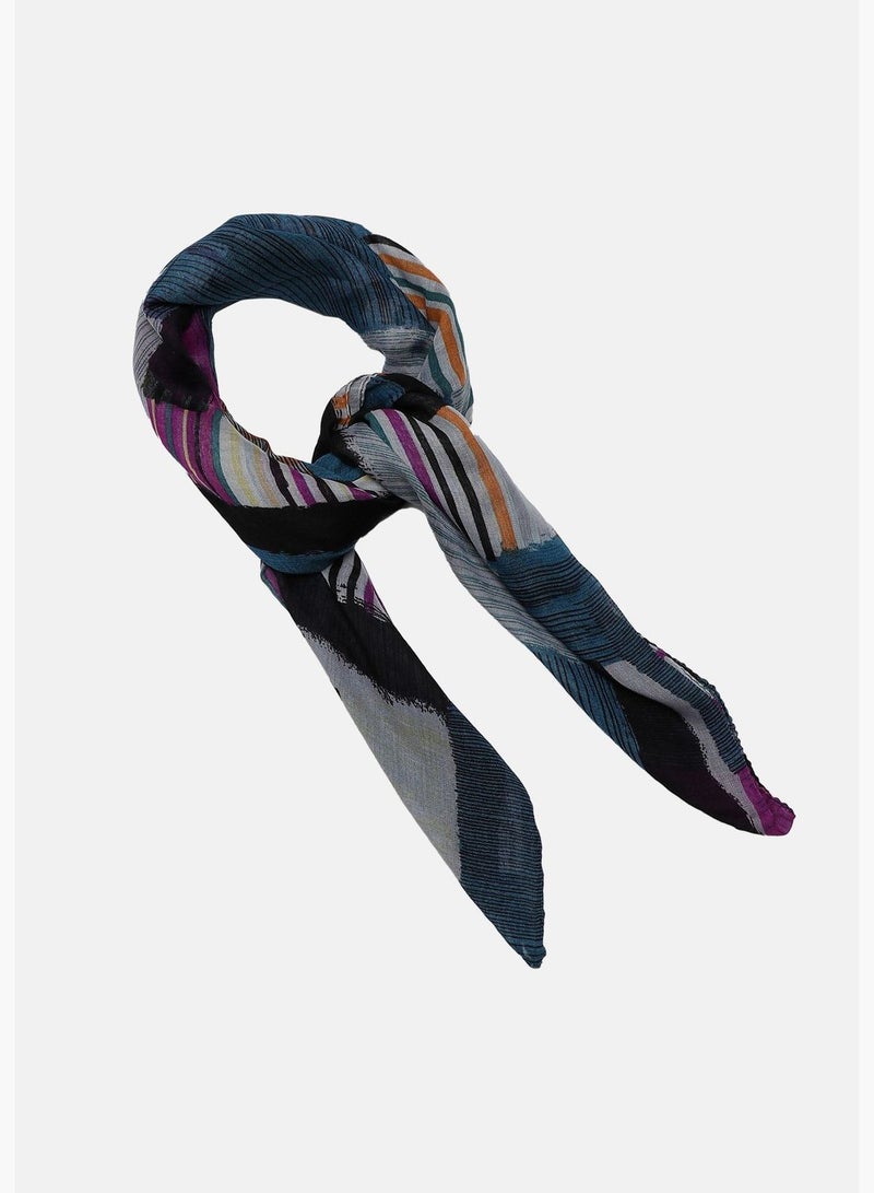 Cotton Plain Border Printed Head Scarf For Women