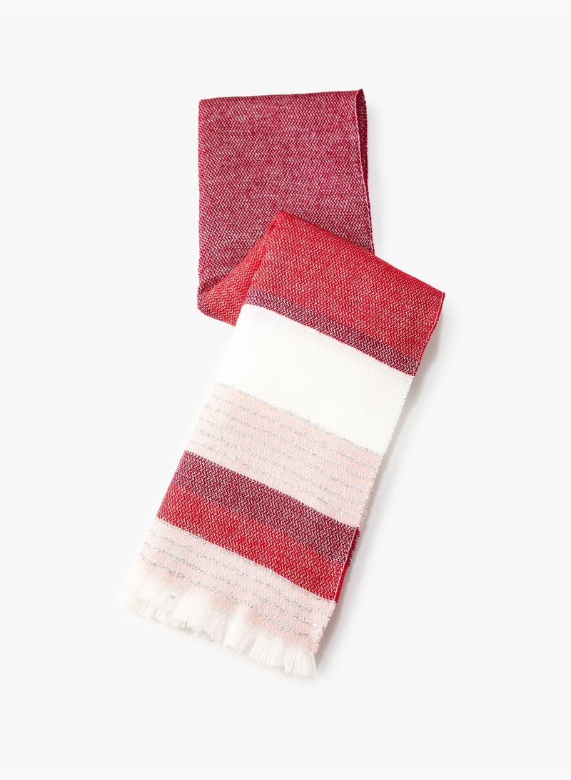 Scarf Patterned Soft Touch Tasseled