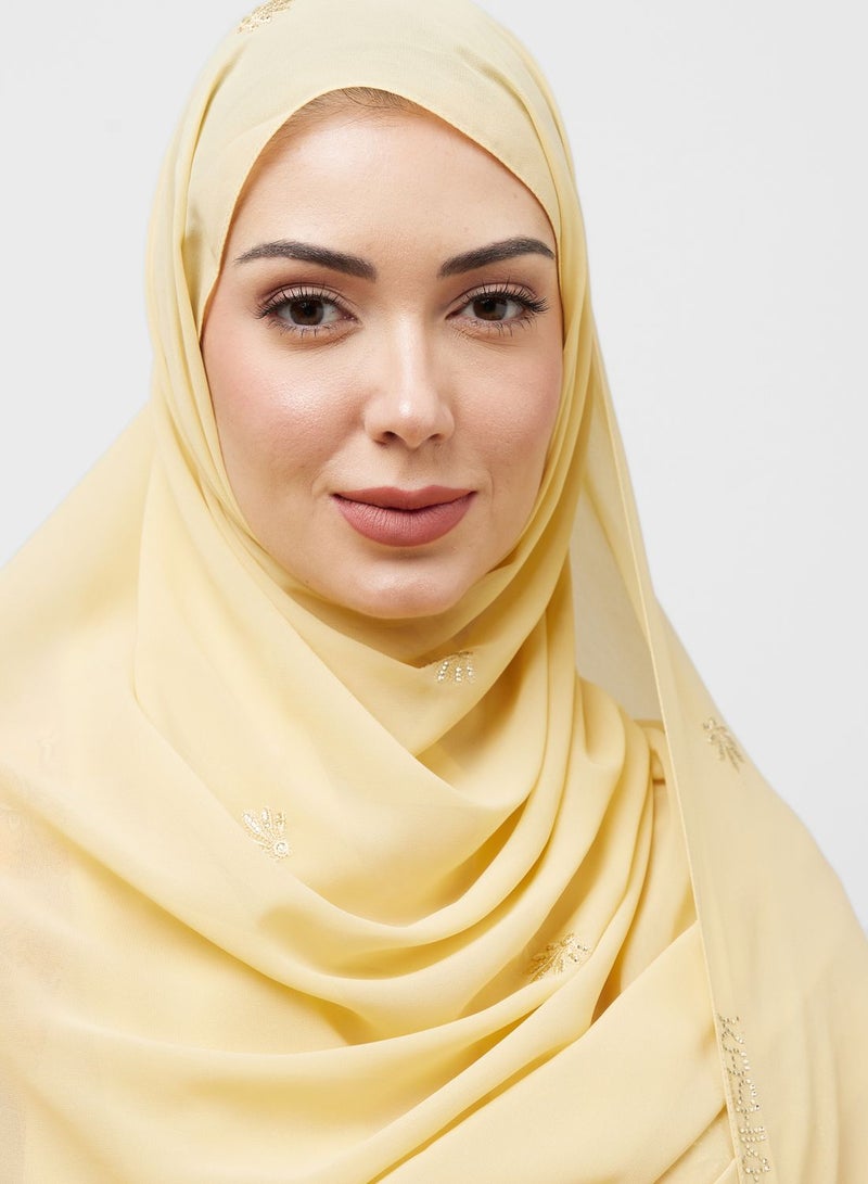 Poly Hijab With Embroidery