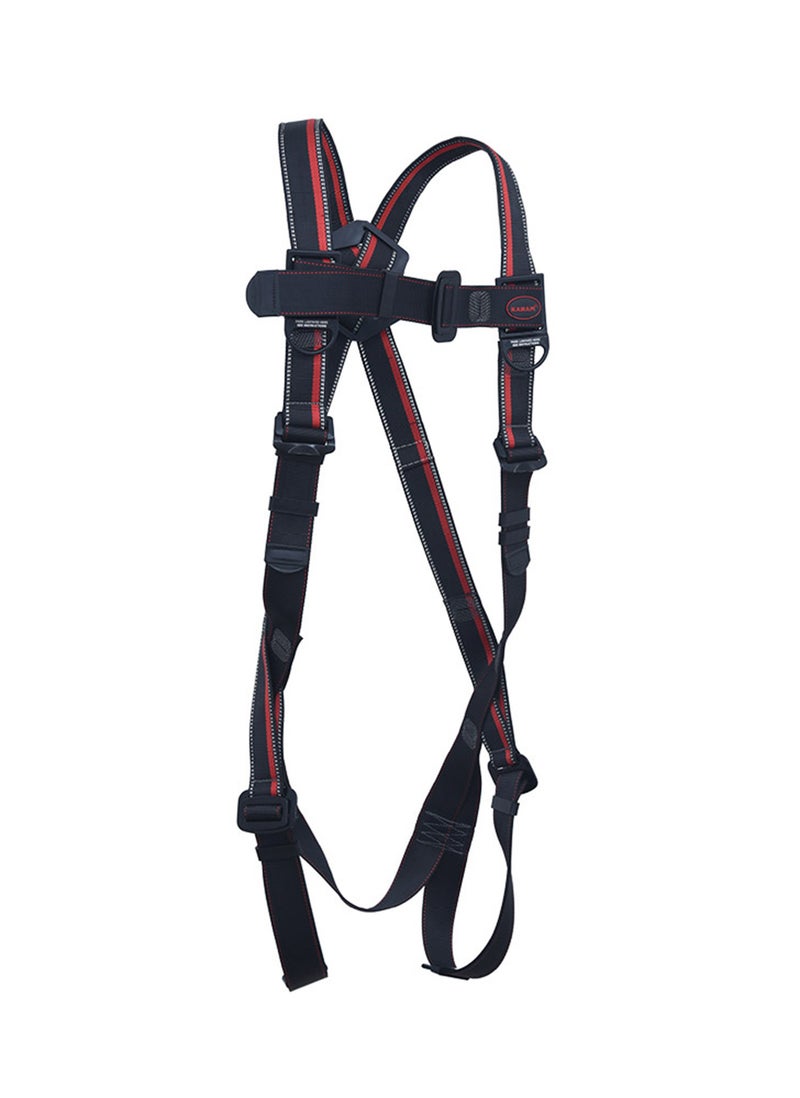 Karam PN 21 Safety Harness with 3 Adjustment & 1 Attachment Points Black/Red 44mm