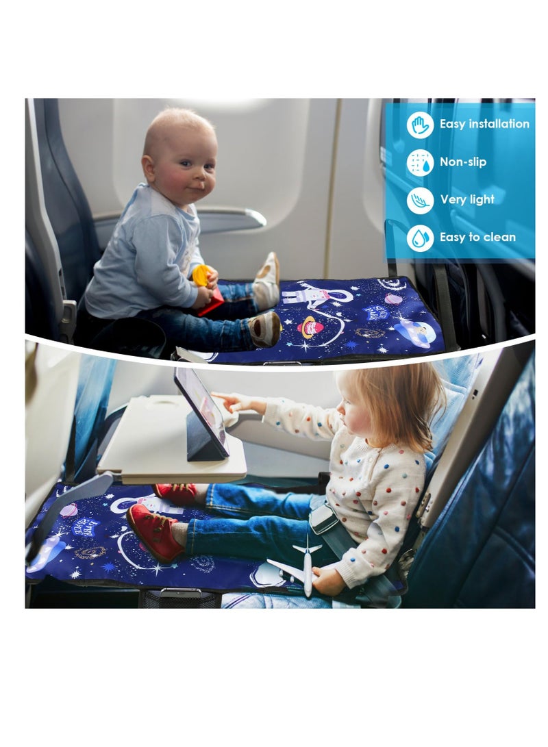 Toddler Travel Bed, Lightweight Toddler Airplane Seat Extender, Portable Toddler Travel Bed Kids, Kids Airplane Travel Essentials Airplane Travel Accessories, Storage Bag(Blue)