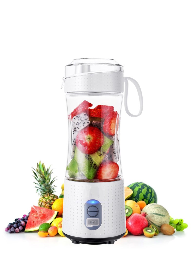 Portable Blender, USB Rechargeable, Protein Shakes Fruit Mini Mixer for Home, Sport, Office, Camping - white