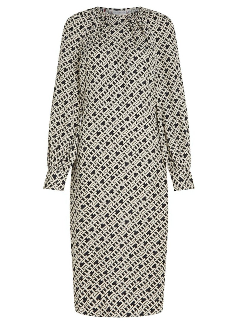 Printed Puff Sleeve Dress