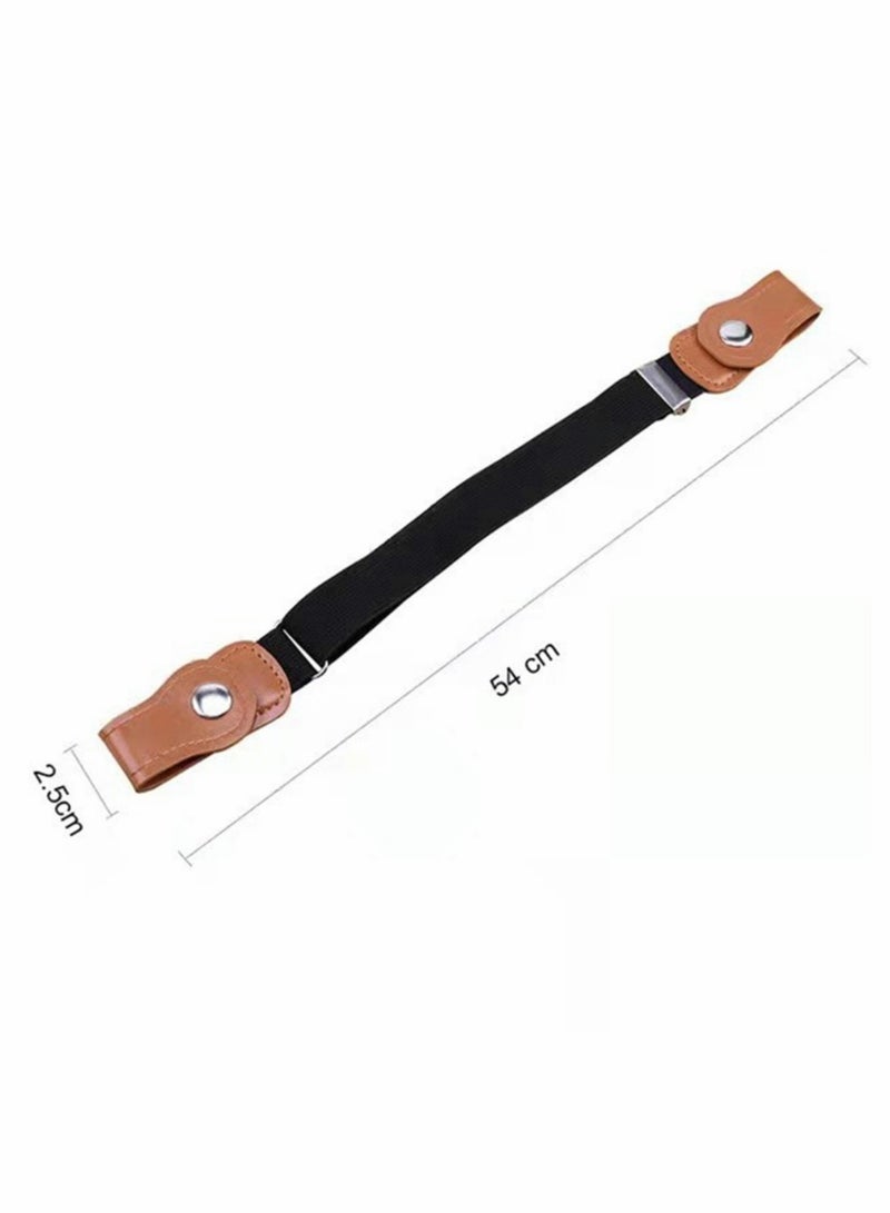 Belts, No Buckle Stretch Belt Adjustable Invisible Belt Elastic Belt No Bulge No Hassle Buckle-free Pant Belt, for Jeans Dresses Women Or Men 2pcs (blue + khaki)