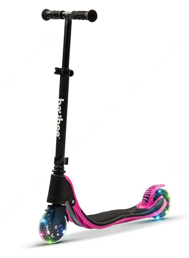 Dracarys Skate Scooter For Kids 2 Wheel Kids Scooter With Three Height Adjustable Handle Flashing Led Pu Wheels Rubber Deck Kick Scooter Runner Scooter For Kids 3 To 8 Years Boys Girls Pink