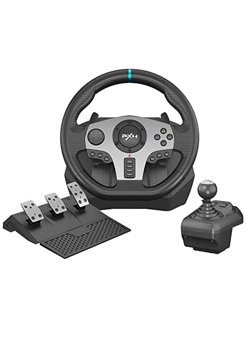 Racing Wheel Dual-Motor Feedback Driving with Pedals and Shifter for PS4, PC, Xbox One, Xbox Series S/X, and Nintendo Switch