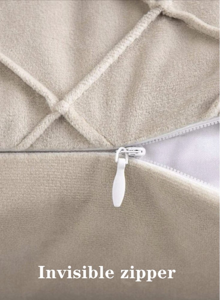 4-Piece Plush Pillow Cover Throw Pillowcase Sofa Pillow Cover Beige 45x45 Centimeter