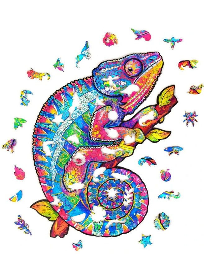 120-Piece Animal Shaped Wooden Jigsaw Puzzle Set