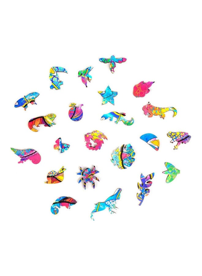 120-Piece Animal Shaped Wooden Jigsaw Puzzle Set