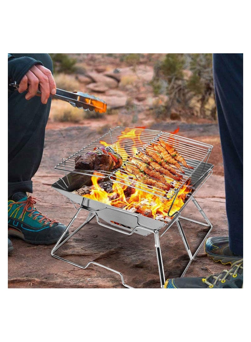 your outdoor cooking creativity with the Portable Foldable BBQ,where the fusion of a stainless steel wood-burning stove and charcoal grill in a compact design offers unparalleled convenience.