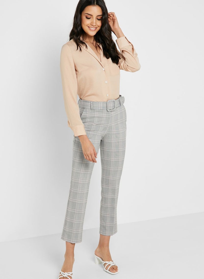 Checked Printed Pants