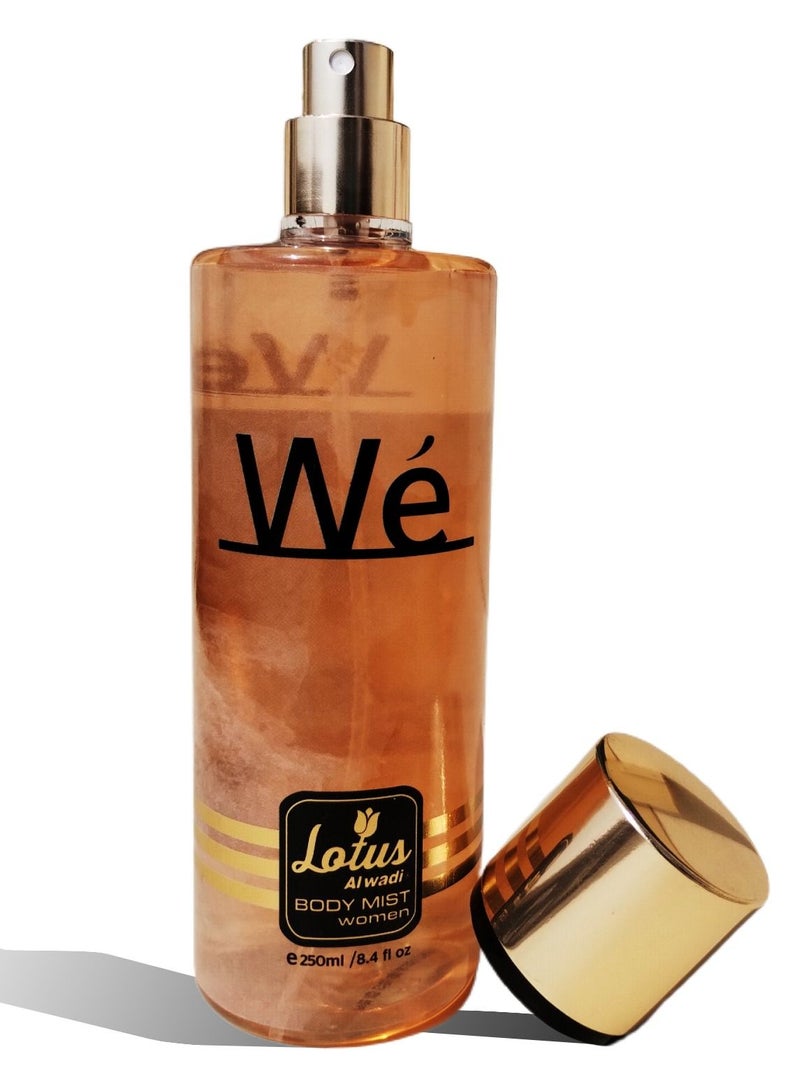 Lotus Al Wadi Wé Fragrance Body Mist Women Collection for Long-Lasting Odor Protection 8.4 Ounce (6 piece Gift Set)