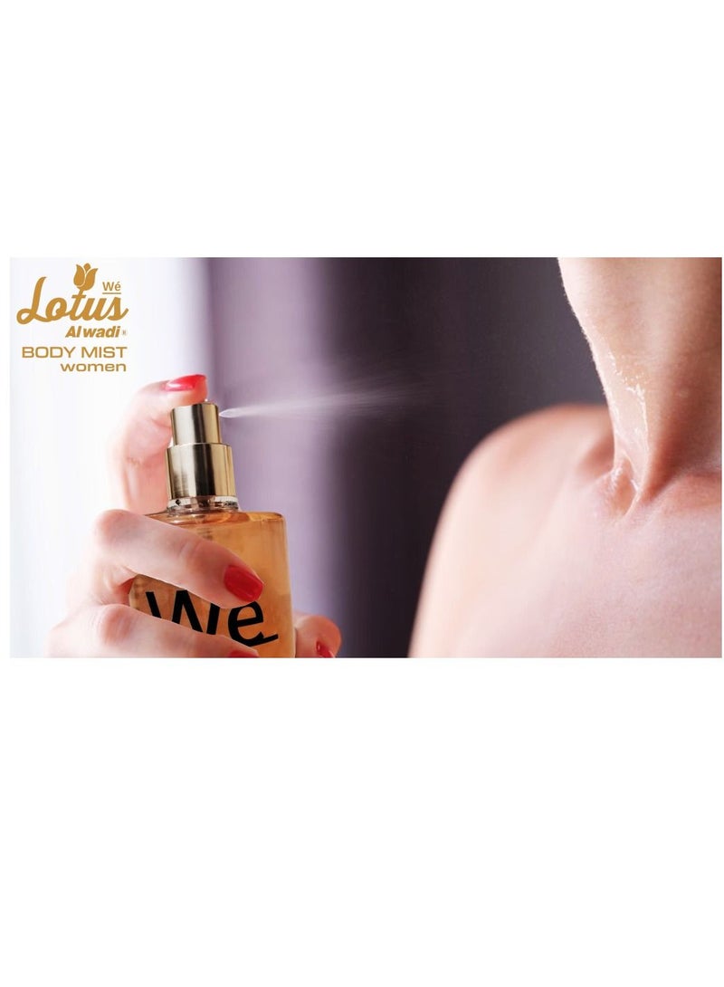 Lotus Al Wadi Wé Fragrance Body Mist Women Collection for Long-Lasting Odor Protection 8.4 Ounce (6 piece Gift Set)