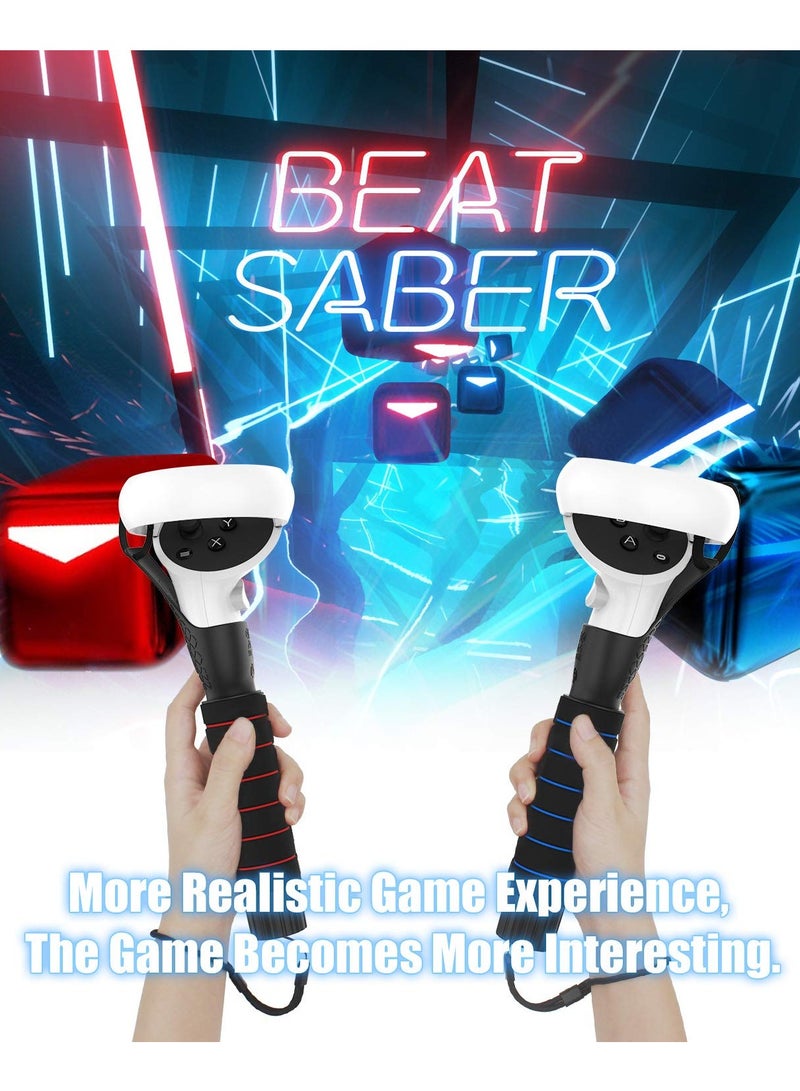 Dual Gamepad Extension Grips for a Comfortable Grip on for Oculus Quest / Quest 2 / Rift S Controllers for Beat Saber Games Compatible with Quest 2 Accessories