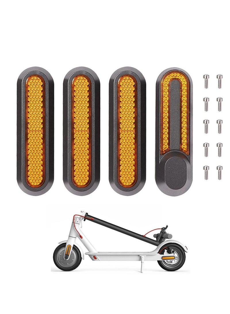 Reflective Scooter Rear Side Wheel Cover Reflective Strip for Xiaomi 1S M365 Pro Pro2 Scooter, Scooter Wheel Hubs Cap with Screws Rear Wheel Protective Decorative Shell