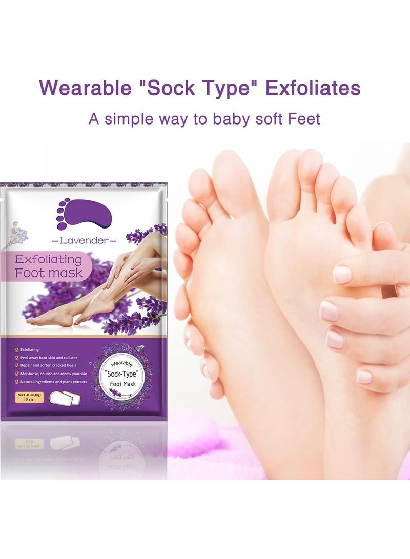 Foot Peel Mask 5 Pack, Exfoliating Foot Masks, Natural Exfoliator for Dry Dead Skin, Callus, Repair Rough Heels for Men Women