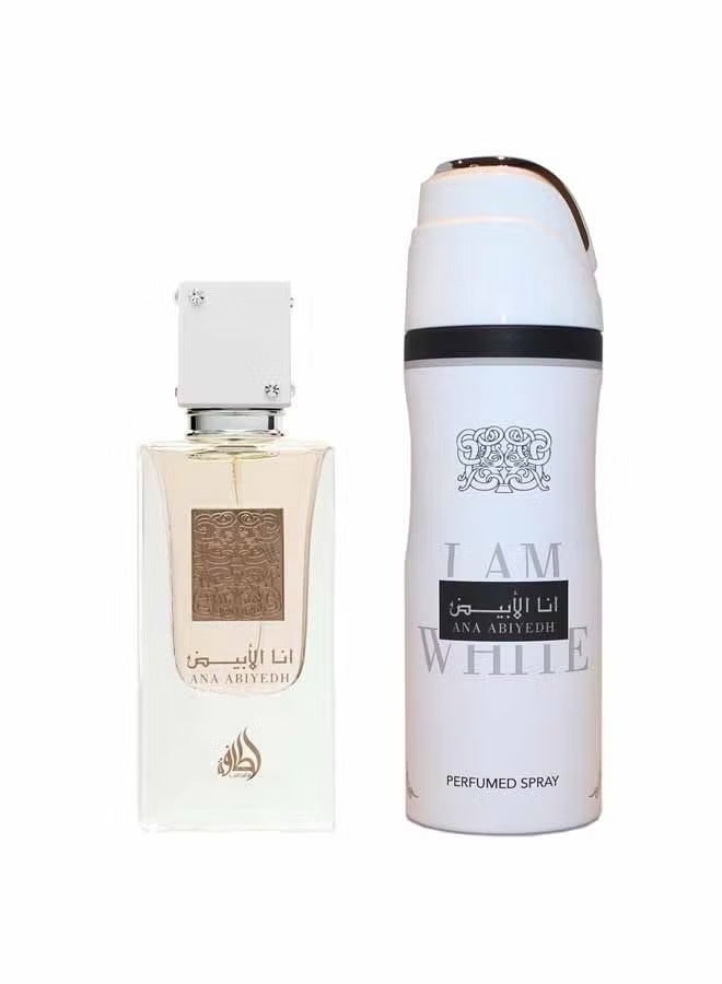 Lattafa Ana Abiyedh EDP 60Ml + 200Ml Deo Gift Set