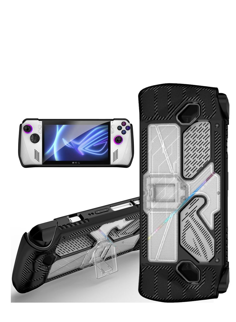 Compatible for ROG Ally Case, Shock-Absorption Anti-Slip&Scratch Slim Cover, with Kickstand Military Grade Protector Case, Accessories for ROG Ally Gaming Handheld (Black)