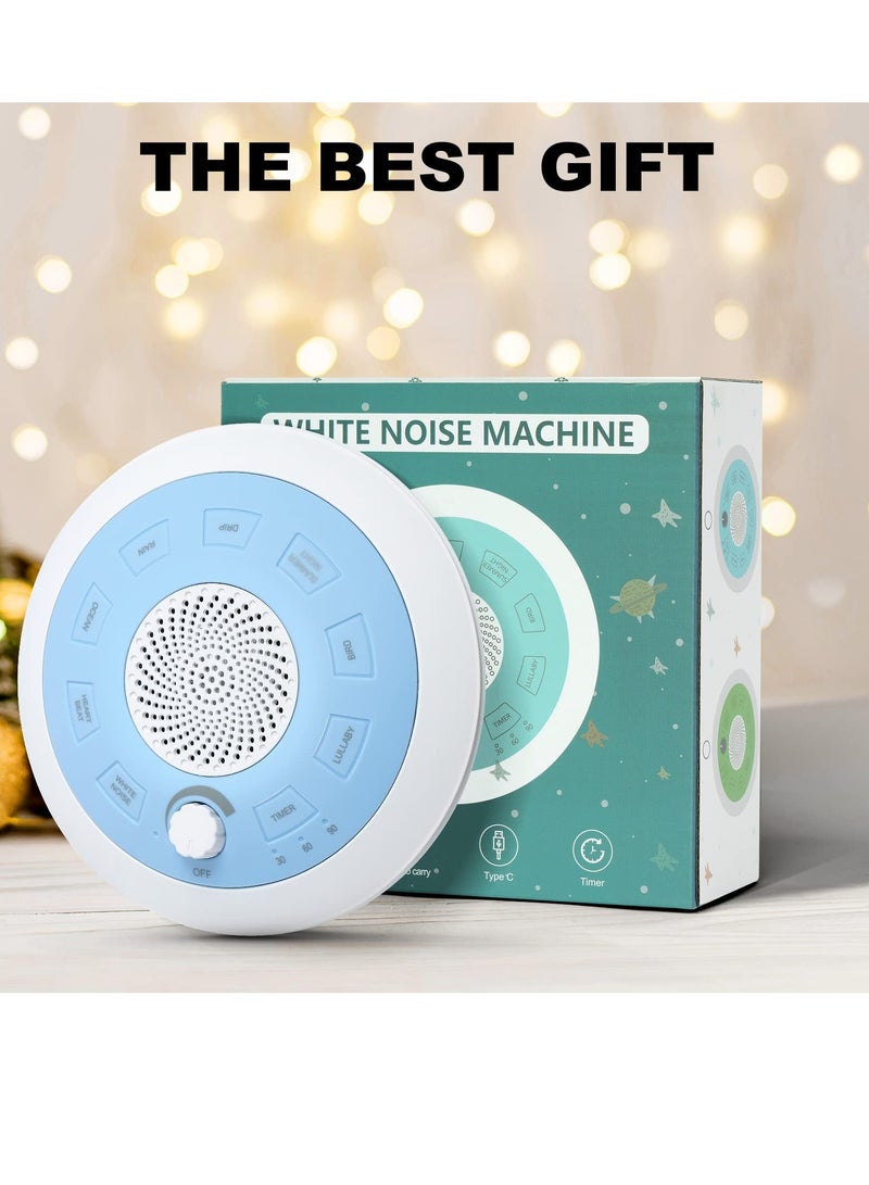 White Noise Machine, Portable Sound Machine, with 8 Soothing Nature Sounds Therapy Portable Sleep Sound Machine, Powerful Battery Endurance 4-7 Days, for Baby, Kids and Adults
