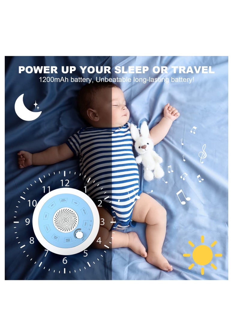 White Noise Machine, Portable Sound Machine, with 8 Soothing Nature Sounds Therapy Portable Sleep Sound Machine, Powerful Battery Endurance 4-7 Days, for Baby, Kids and Adults