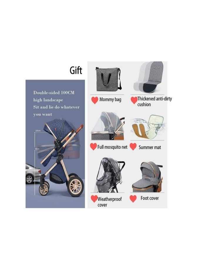 Newborn Baby Stroller 3 in 1 Rain Cover Mosquito Net Backpack