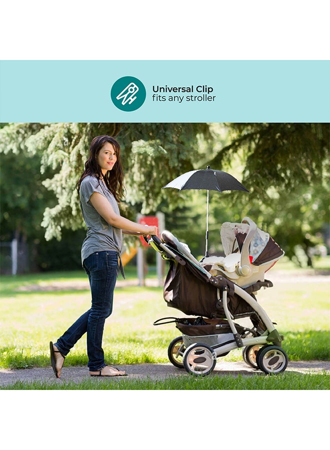 Waterproof Baby Stroller Umbrella With 180 Degree Adjustable Arm Universal Clip