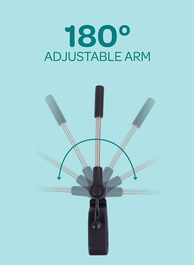 Waterproof Baby Stroller Umbrella With 180 Degree Adjustable Arm Universal Clip