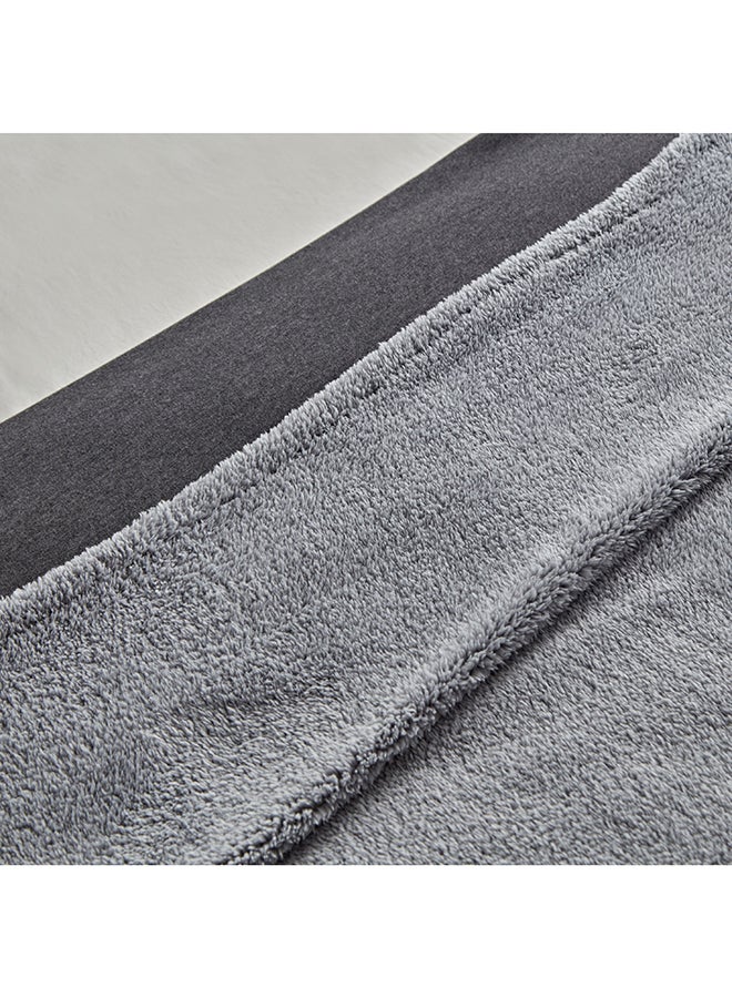 Quilo Double Layer Jersey Queen Size Polyester Blanket 200 x 150 cm -Grey