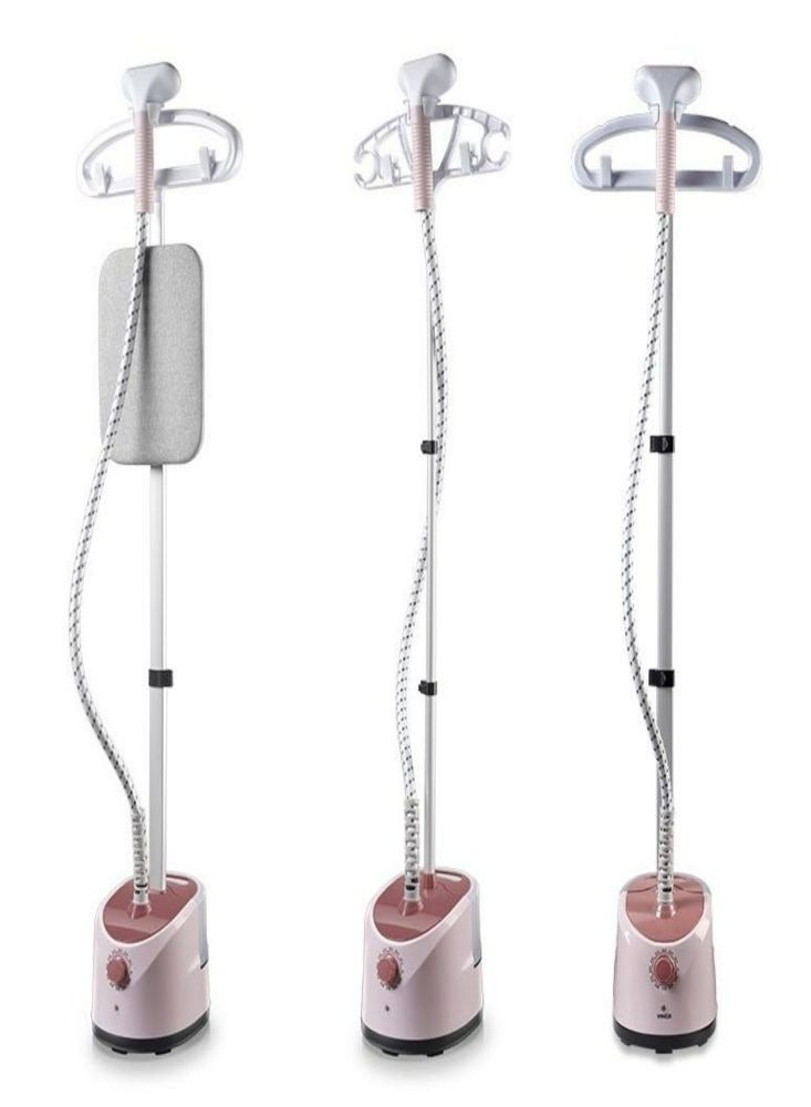 Oasisgalore Standing Clothes Steamer with Integrated Ironing Board Adjustable Height for Home Use Bedroom Office