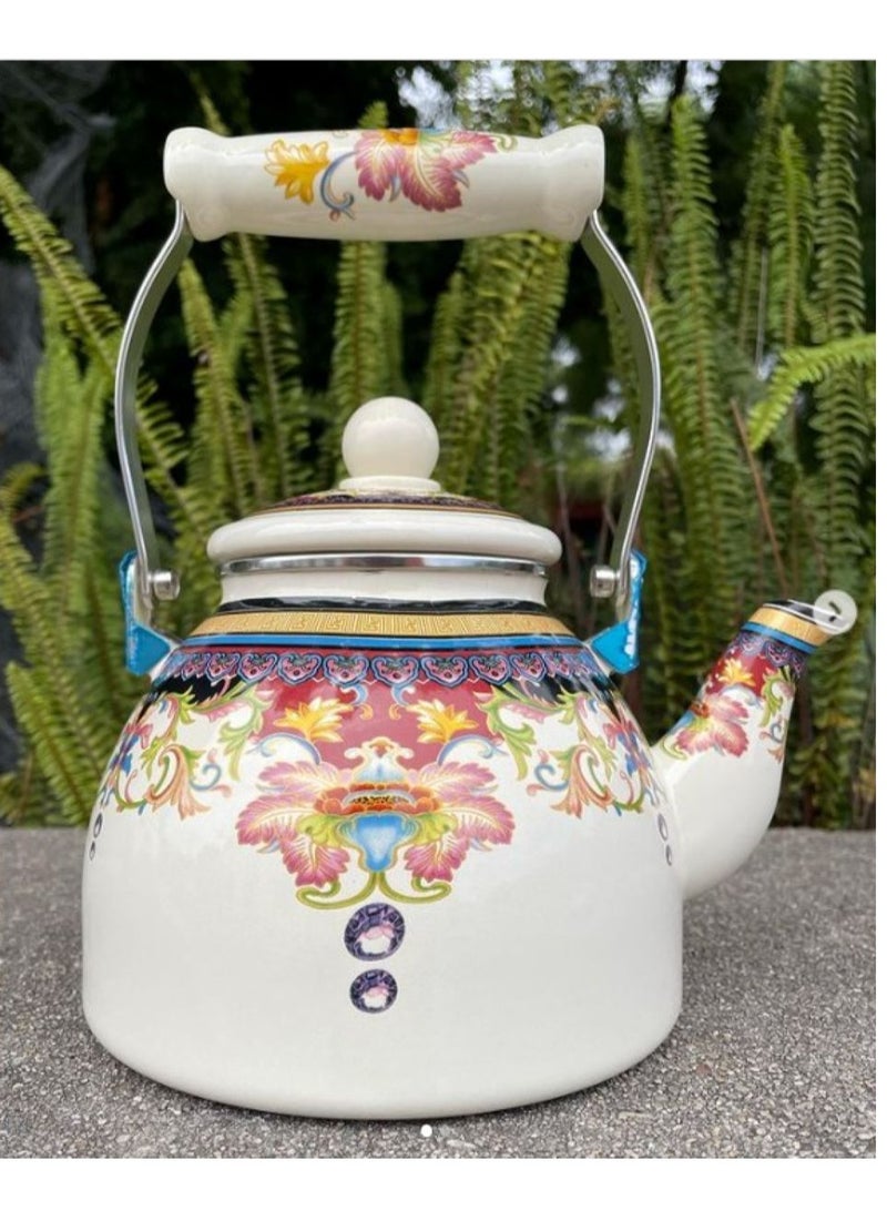 Arabic Teapot Kettle 2.5L Ceramic colorful Flower Design