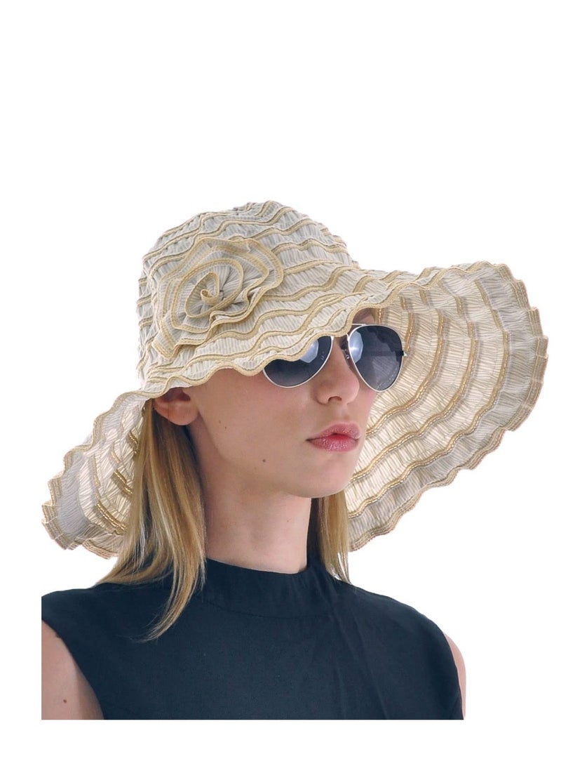 Women Folding Vintage Outdoor Sun Hats for Beach Garden Travelling UV Protection
