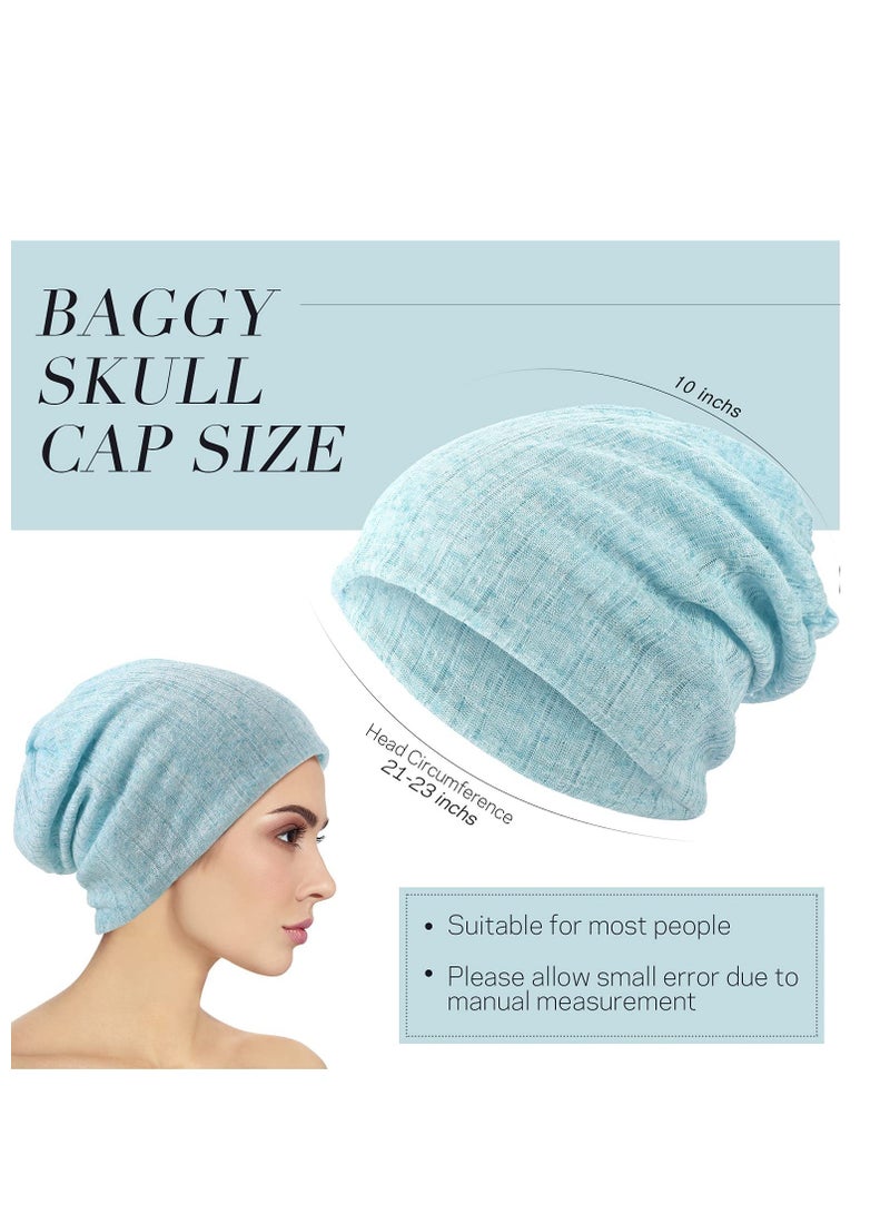 TERRIFI 5 Pieces Women's Slouchy Beanie Hat Baggy Skull Sleep Cap Turban Headwear