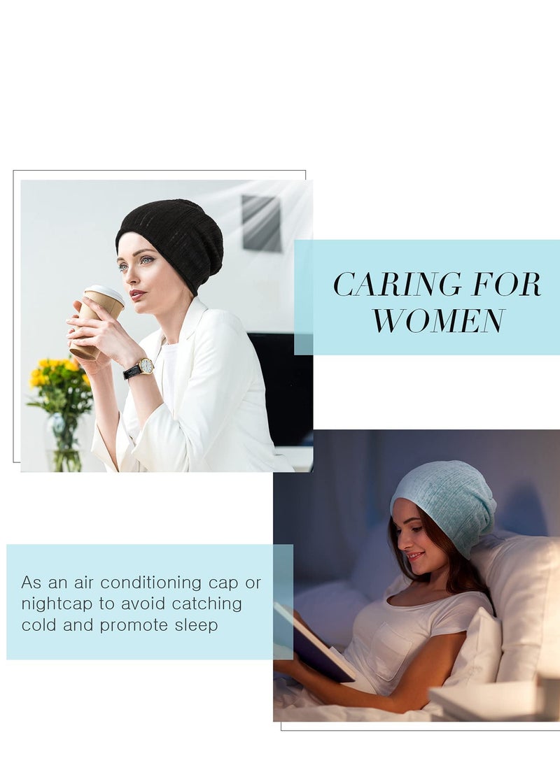 TERRIFI 5 Pieces Women's Slouchy Beanie Hat Baggy Skull Sleep Cap Turban Headwear