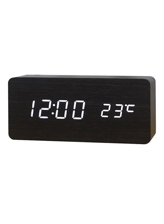 Digital LED Desk Clock Black 15x4x7centimeter