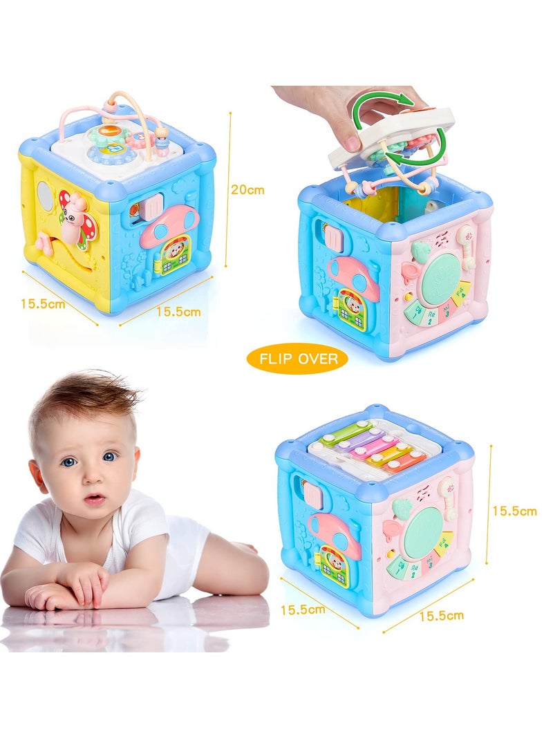 8-in-1 Activity Cube for  1 Year Old Baby, Baby Early Learning Toy with Shape Sorter & Bead Maze, Busy Cube for Toddlers, 6-12 Months Boys & Girls, Montessori Developmental 1st Birthday Gifts