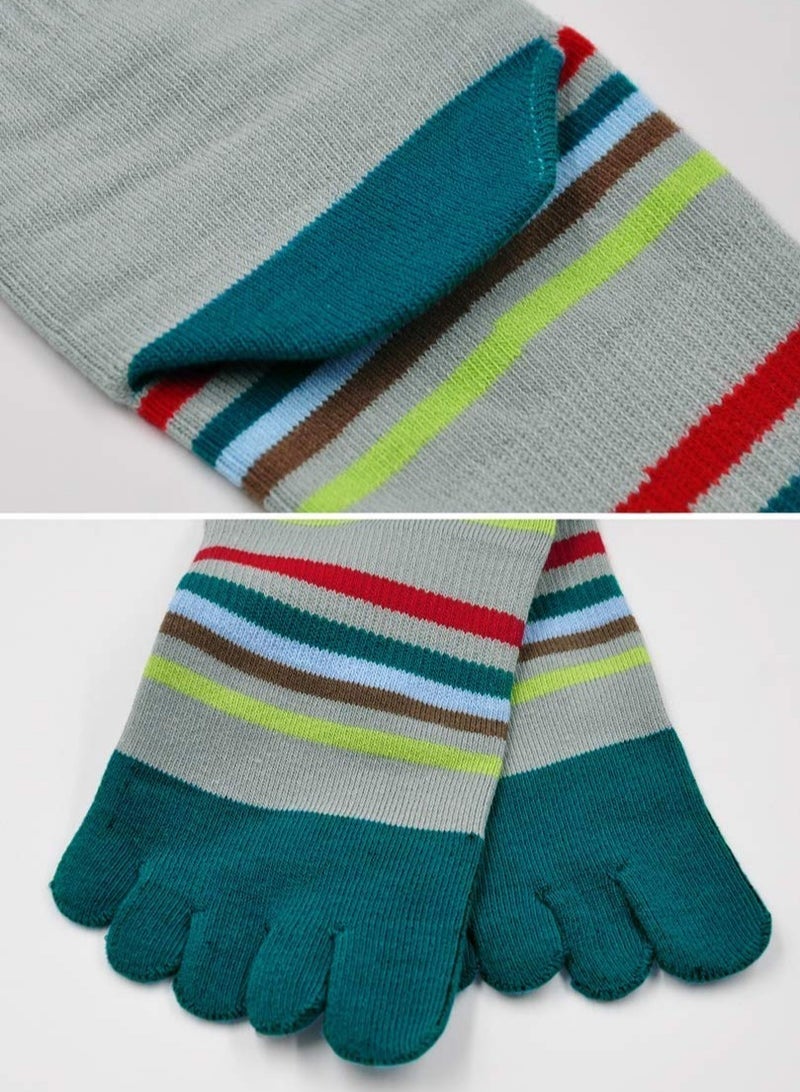 Mens Toe Socks Running Five Finger Socks Mini Crew Sport Cotton Socks, 4 Pairs