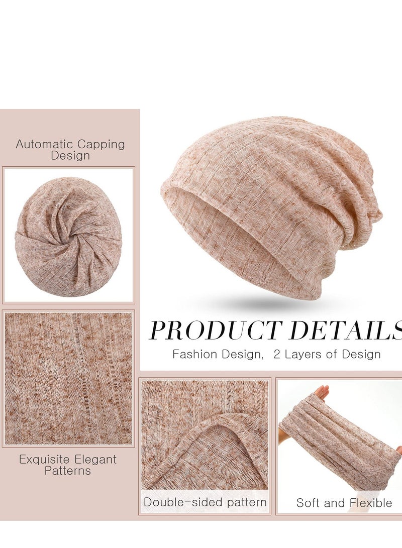 TERRIFI 5 Pieces Women's Slouchy Beanie Hat Baggy Skull Sleep Cap Turban Headwear