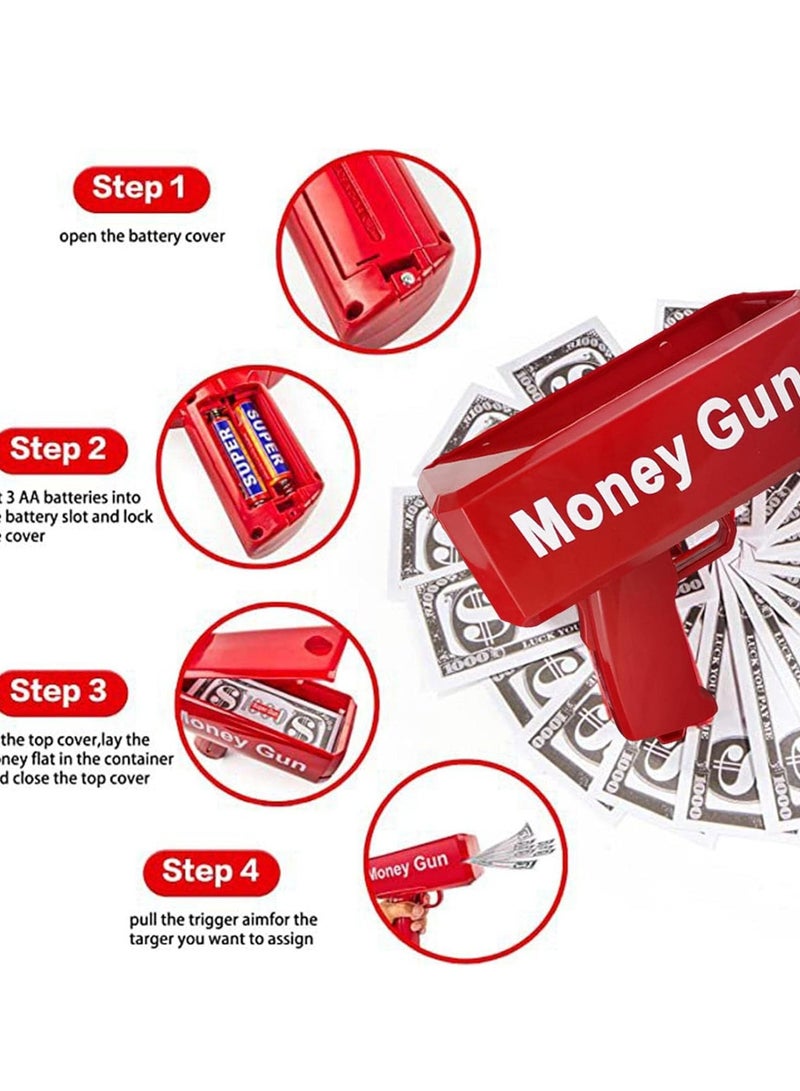 Money Machine and Props Money, Fake Money Cash ATM Handheld Toy, Cash Shooter Molan for Gaming, Wedding, Birthday