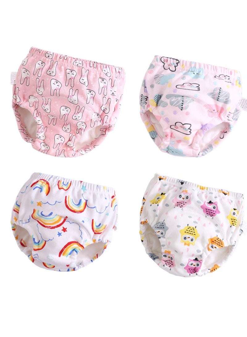 Toddler Potty Training Pants 4 Pack Cotton Underwear Waterproof for Kids with Supper Absorbent-Layers, Soft and Absorbent