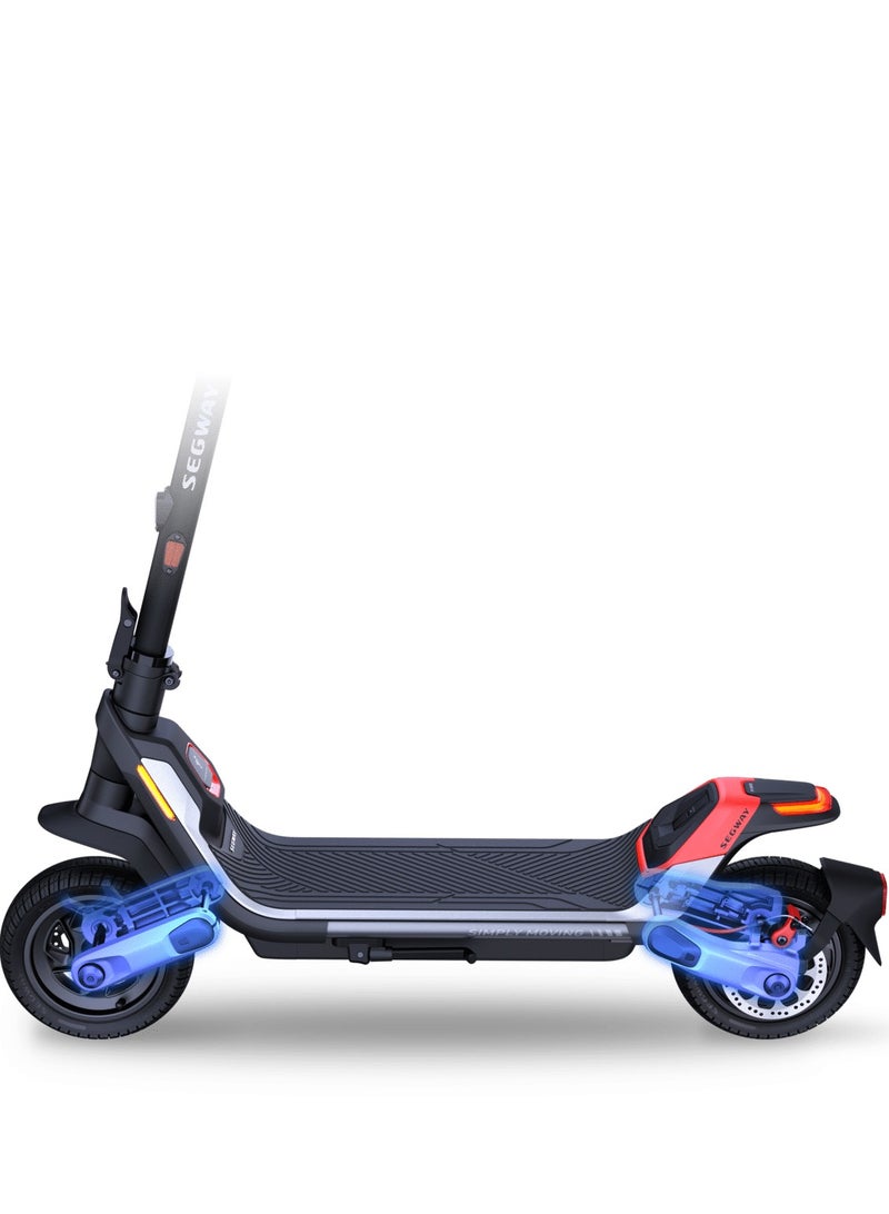 Segway Ninebot Electric KickScooter P100SU- 650W Motor, 100km Range & 30KMH, 10.5'' Tires, Dual Suspension & Brakes, W. Capacity 265lbs, Commuter E Scooter for Adults