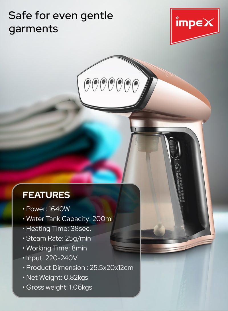 Handheld, Portable Garment Steamer With Handheld Steam Iron, Quick Heat, Perfect For All Types Of Clothes 260 ml 1640 W GSM 6014 Ivory