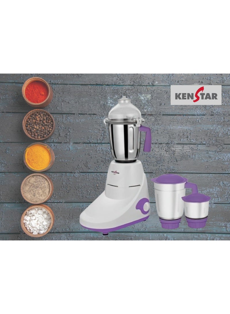 Mixer Grinder with Powerplus Hybrid Motor and 3 Multi Function Stainless Steel Jars 750W-LEGO 750