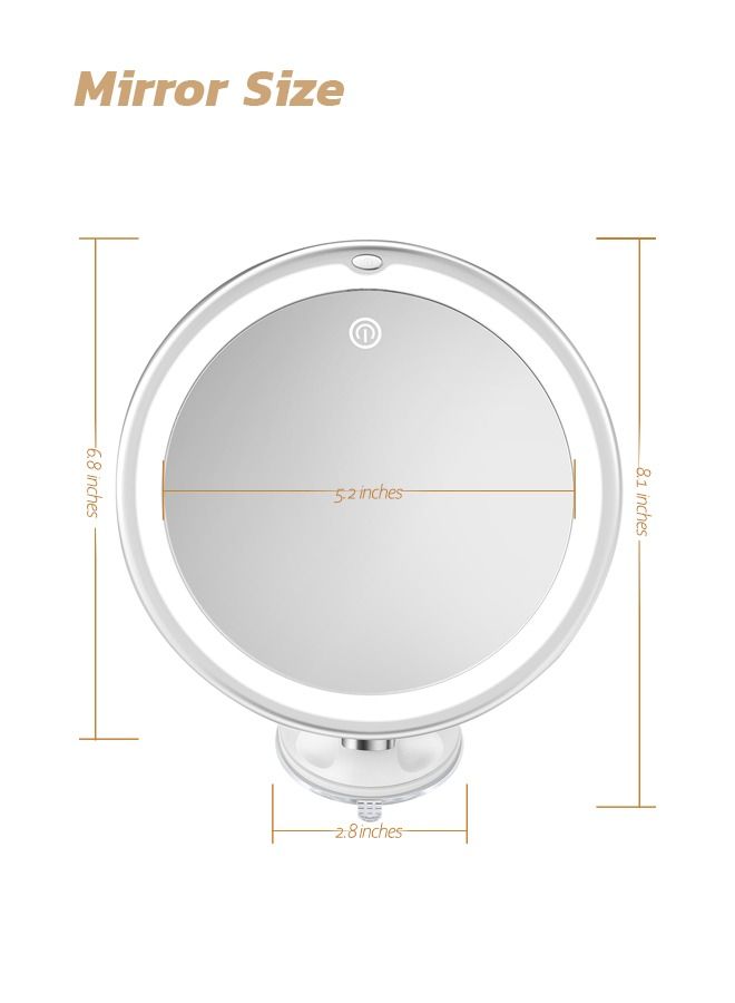 Magnifying Mirror with Light,10x Magnification Makeup Mirror with Lights and Suction Cups,Lighted Makeup Mirror with comb,360 Degree Swivel Join.