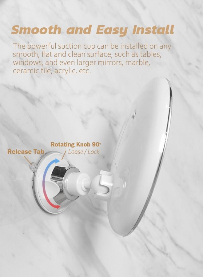 Magnifying Mirror with Light,10x Magnification Makeup Mirror with Lights and Suction Cups,Lighted Makeup Mirror with comb,360 Degree Swivel Join.