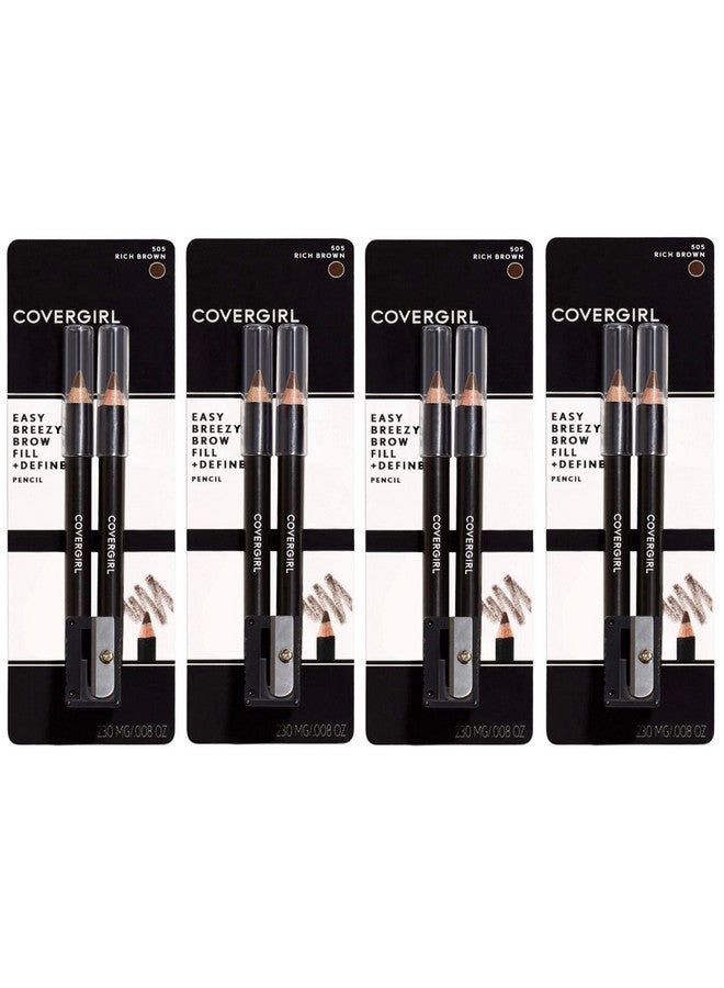 Easy Breezy Brow, Fill+Define Pencils [505] Rich Brown 2 Ea ( Pack Of 4)