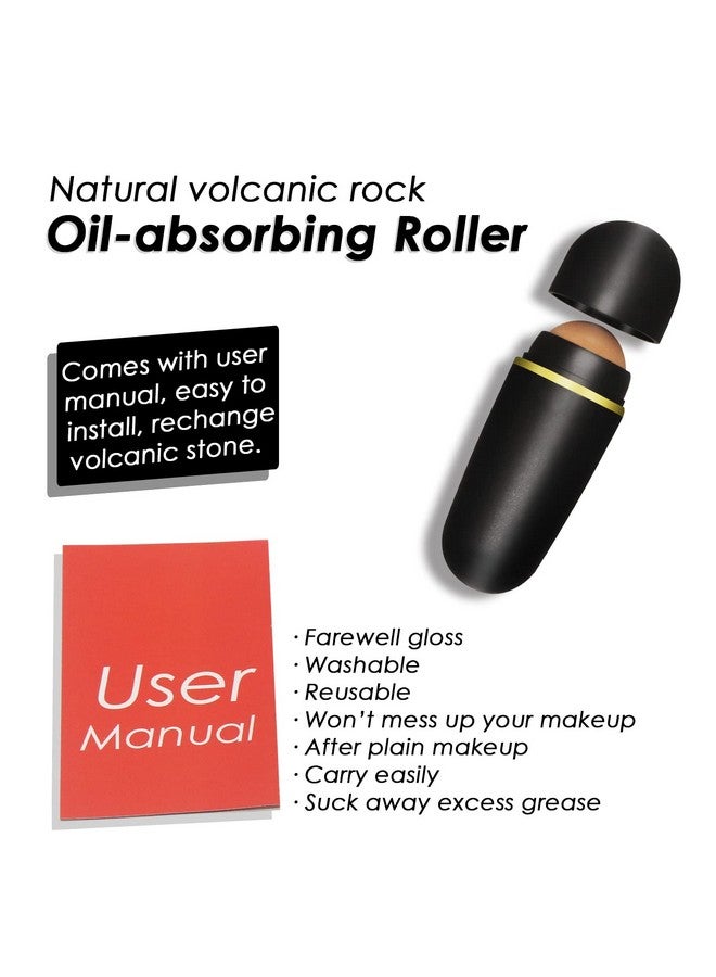 Oil Absorbing Volcanic Roller, 5Pcs Volcanic Rolling Balls For Face, Volcanic Stone Face Roller, Portable Reusable Oil Control On The Go, Instant Results Remove Excess Shine For Oily Skin